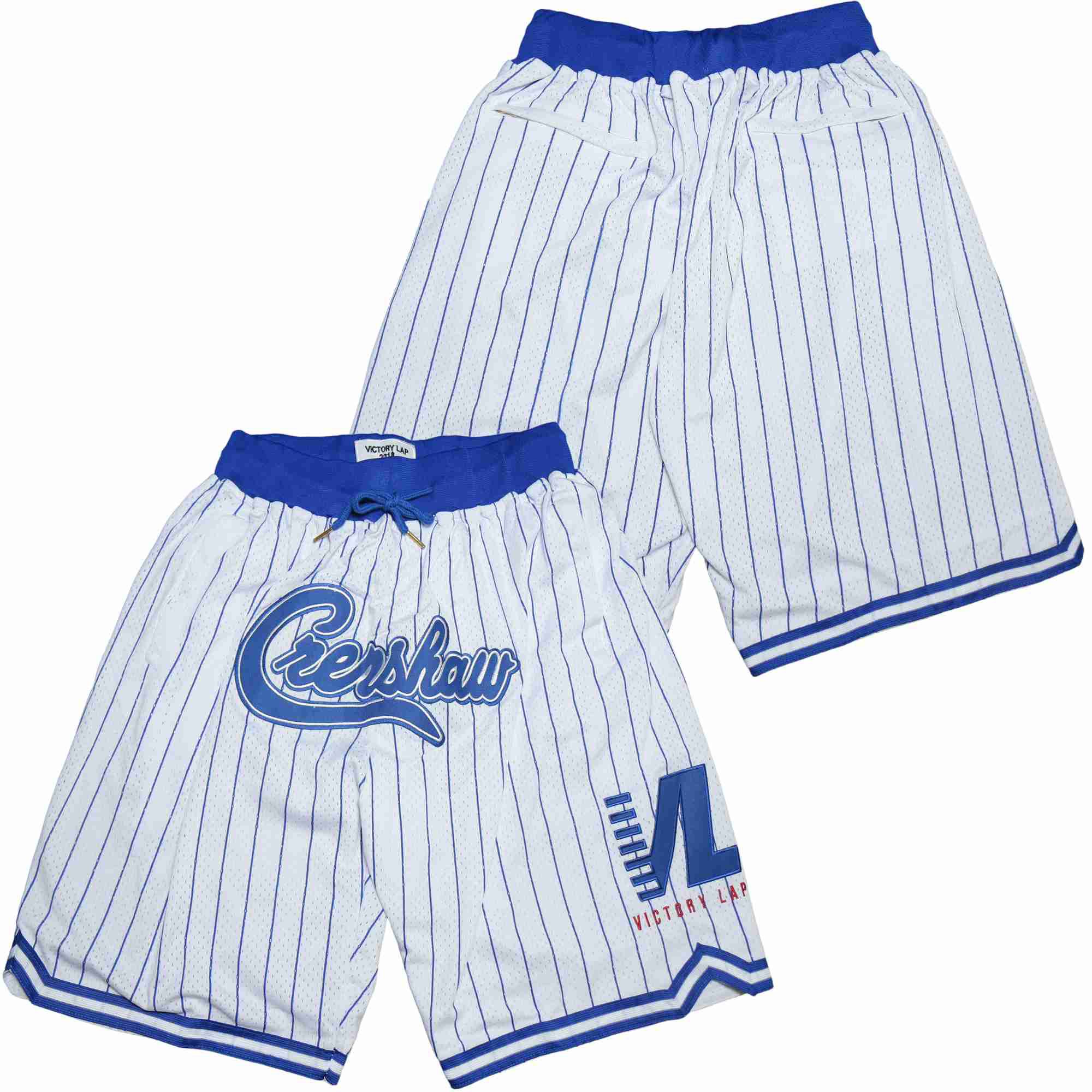 Crenshaw Royal Blue And White PinstripeI Basjetball Shorts20216183